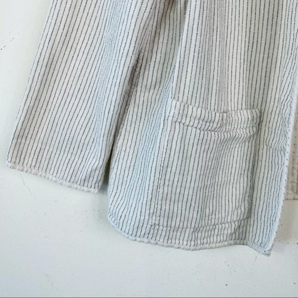 EILEEN FISHER REVERSIBLE COTTON KIMONO JACKET M Open Front Lagenlook Blazer - Picture 12 of 13